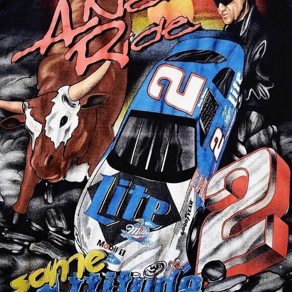 Rare 90’s Vintage Rusty Wallace Front & Back Print, Men’s Large - Picture 4 of 4